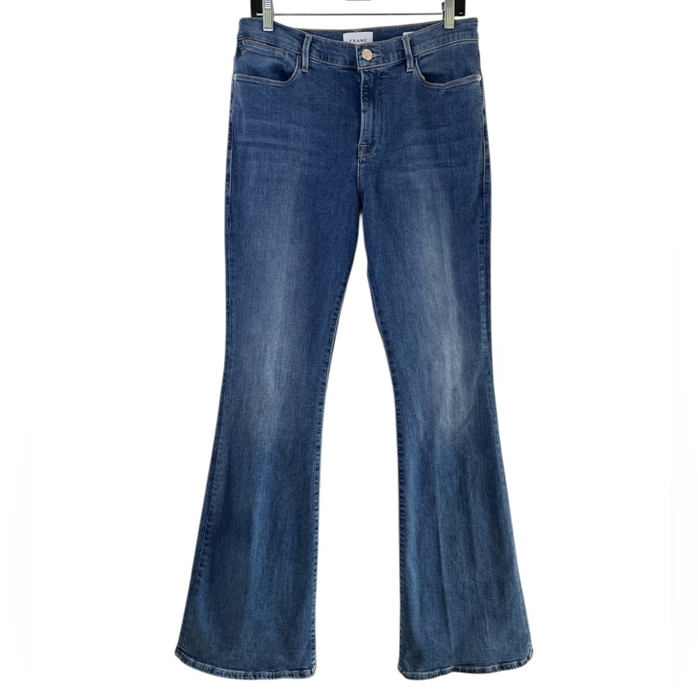 FRAME Le High Flare Jeans in Ashton Wash - Size 32 LHF230